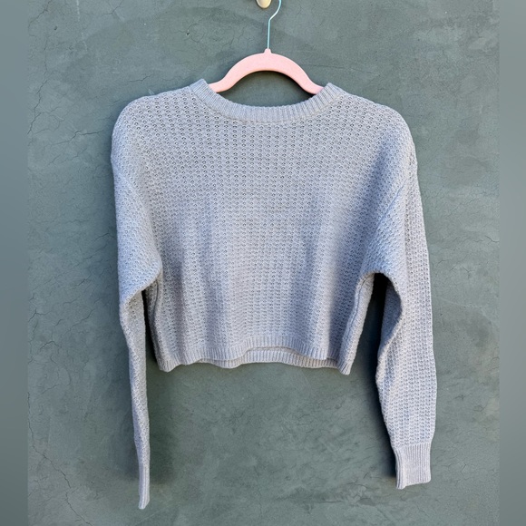 NWT Abound Grey Heather crop sweater - Picture 2 of 5
